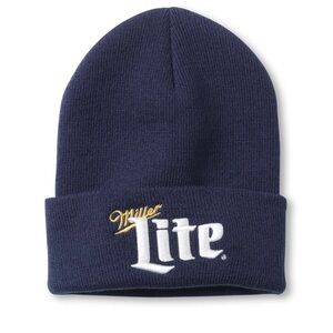 AMERICAN NEEDLE Miller Lite Beer Cuffed Knit Beanie, Navy, One Size Fits Most